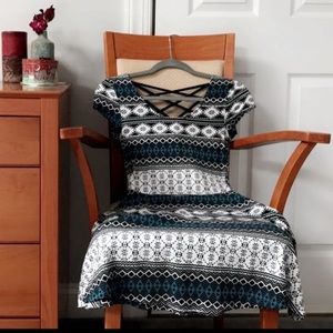 Charlotte Russe tribal print skater dress, S